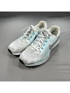 Nike Zoom Pegasus 34 Shoes Womens Size 9 White Blue Running Athletic 880560